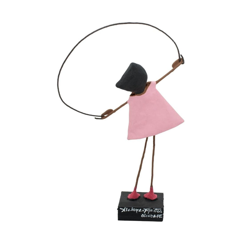 Escultura Brincadeira Infantil Pula Corda - Rosa