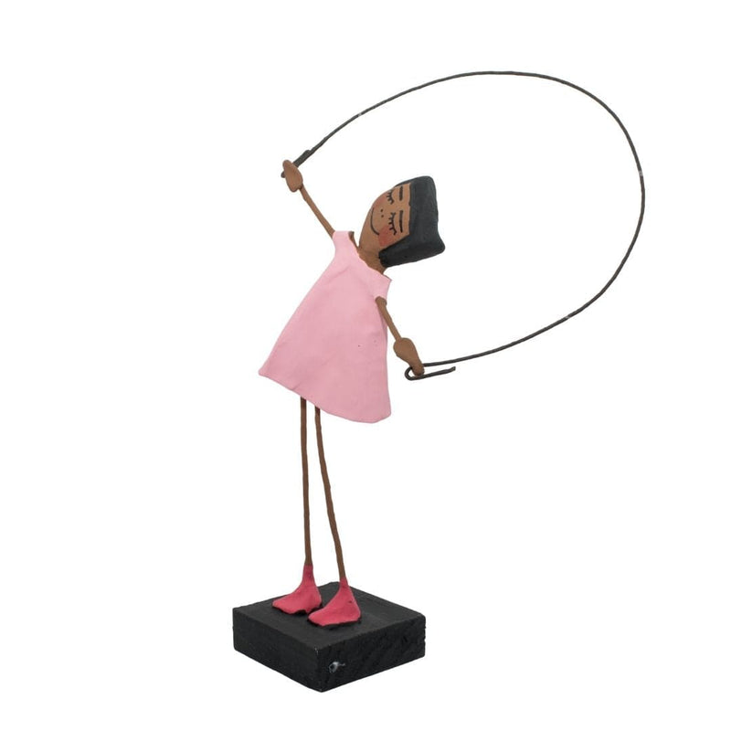 Escultura Brincadeira Infantil Pula Corda - Rosa
