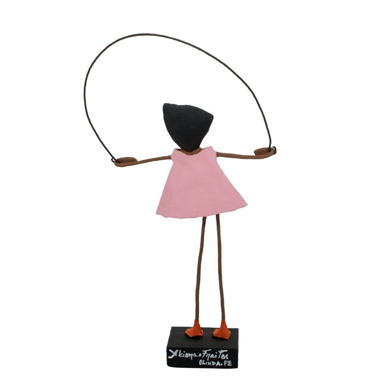 Escultura Brincadeira Infantil Pula Corda - Rosa