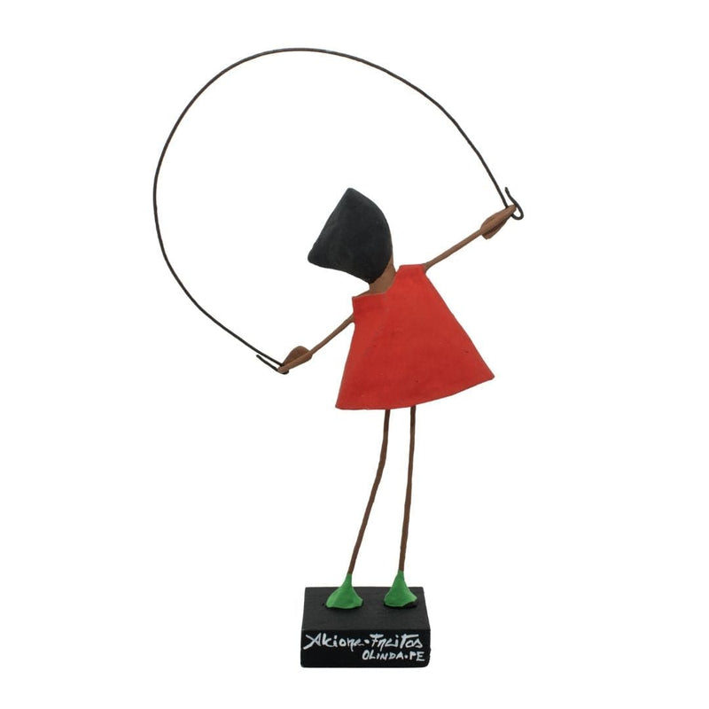 Escultura Brincadeira Infantil Pula Corda - Vermelha