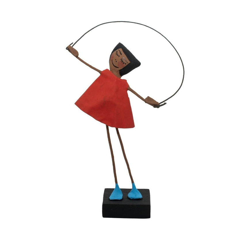 Escultura Brincadeira Infantil Pula Corda - Vermelha