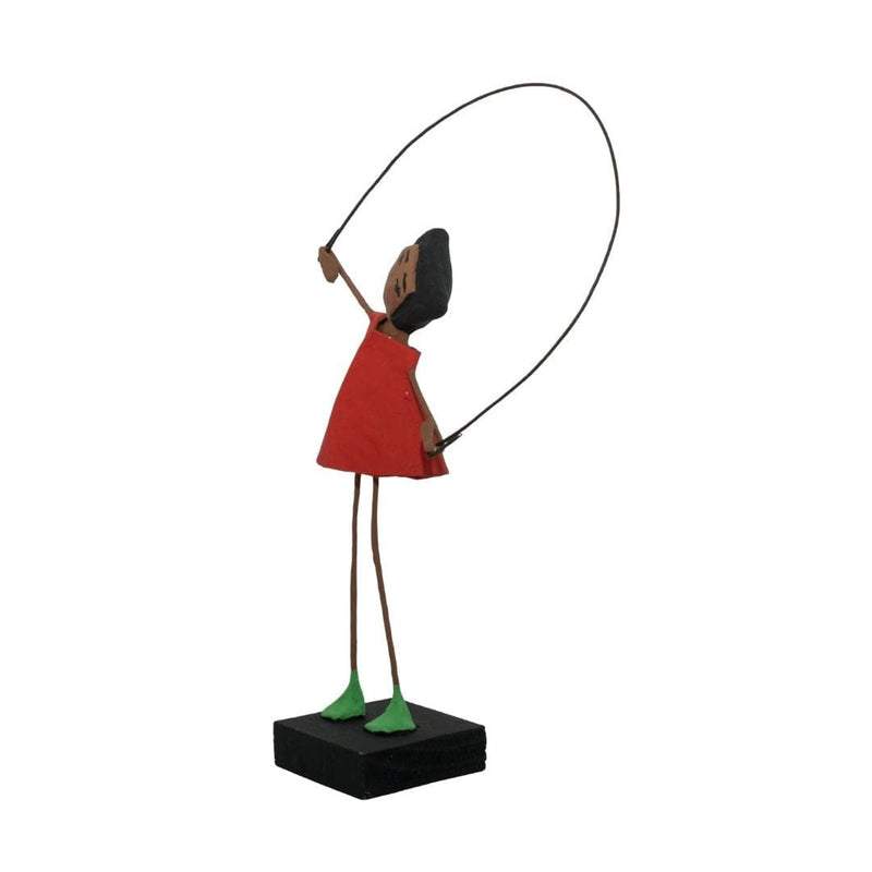 Escultura Brincadeira Infantil Pula Corda - Vermelha