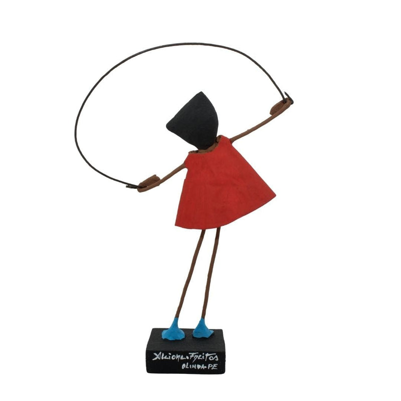 Escultura Brincadeira Infantil Pula Corda - Vermelha