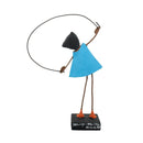 Escultura Brincadeira Infantil Pulando Corda - Azul