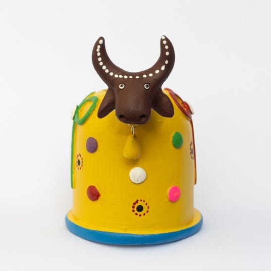 Escultura Bumbinha Porta Lápis em Cerâmica Amarelo