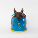 Escultura Bumbinha Porta Lápis em Cerâmica Azul