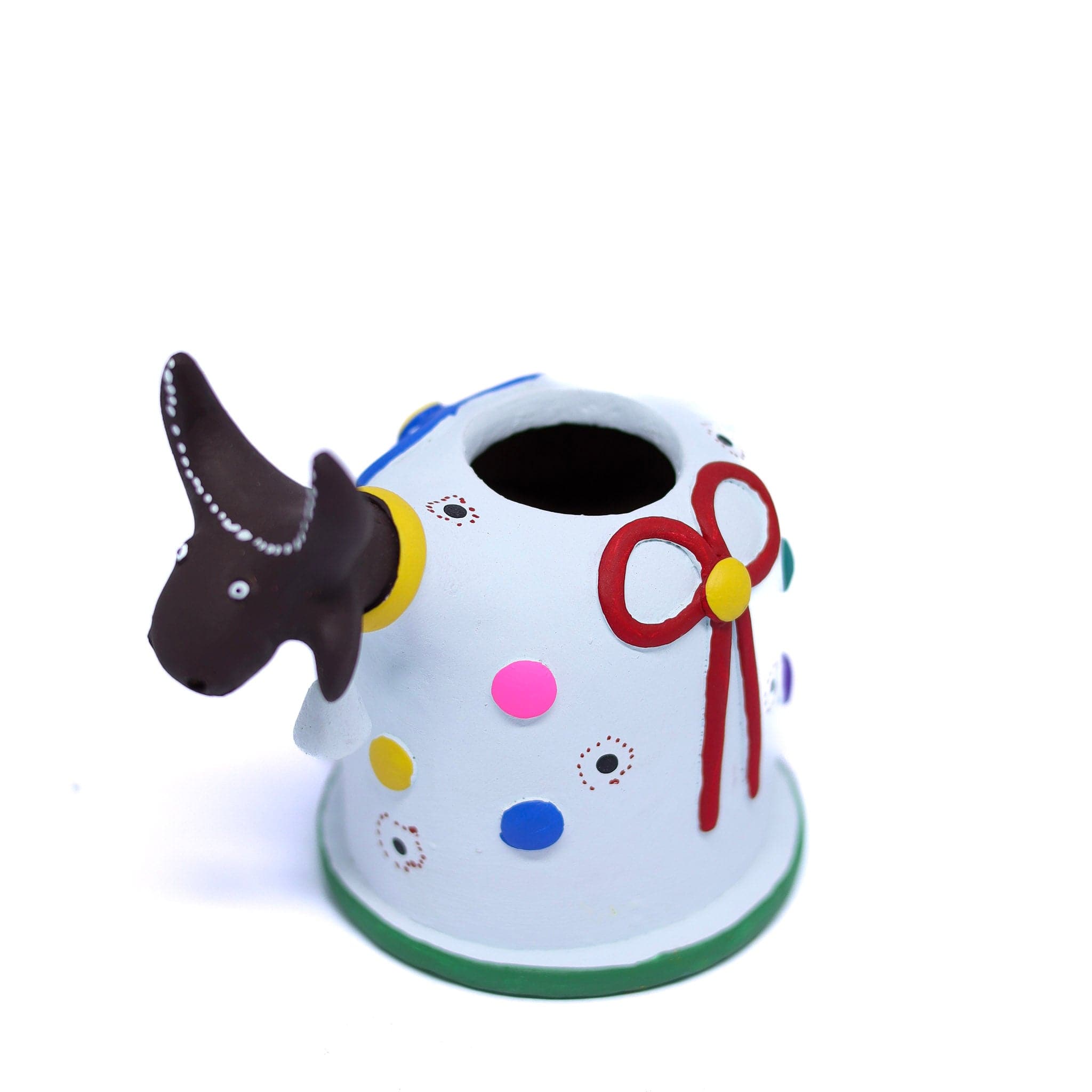 Escultura Bumbinha Porta Lápis em Cerâmica Branco