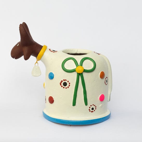 Escultura Bumbinha Porta Lápis em Cerâmica Branco