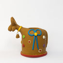 Escultura Bumbinha Porta Lápis em Cerâmica Marrom