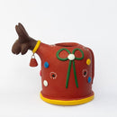 Escultura Bumbinha Porta Lápis em Cerâmica Vermelho