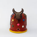 Escultura Bumbinha Porta Lápis em Cerâmica Vermelho