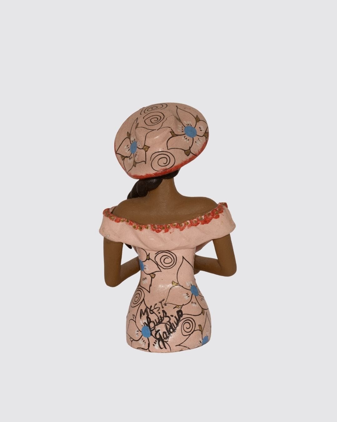 Escultura Busto Cigana de Chapéu em Cerâmica