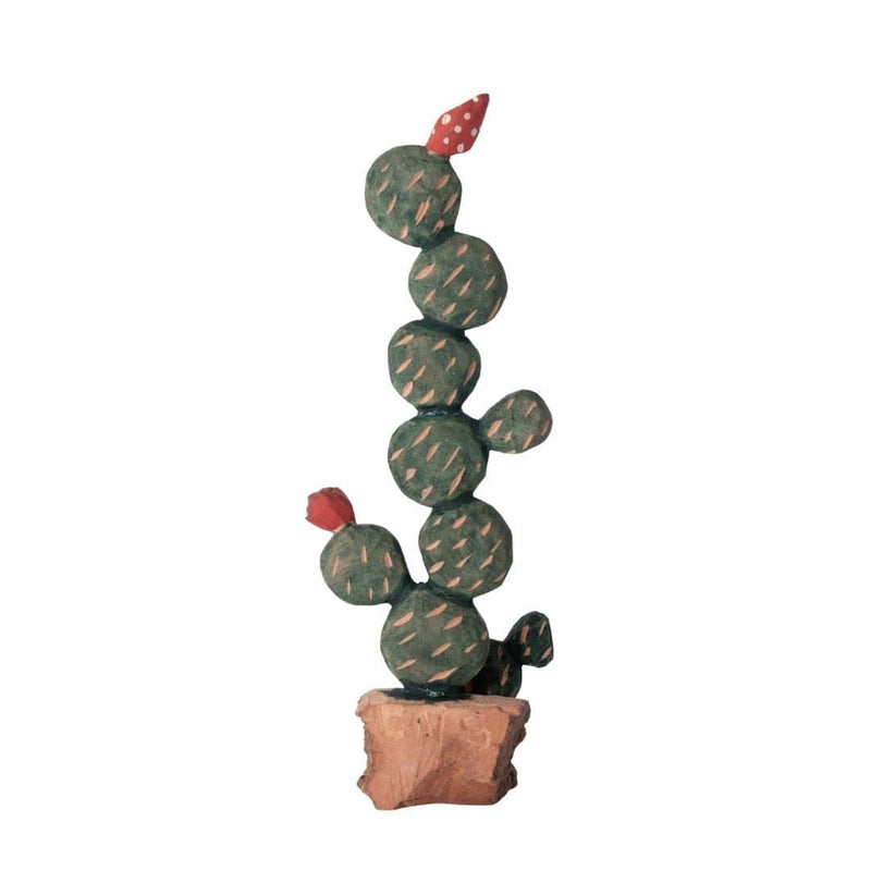 Escultura Cacto Talhado na Madeira 01
