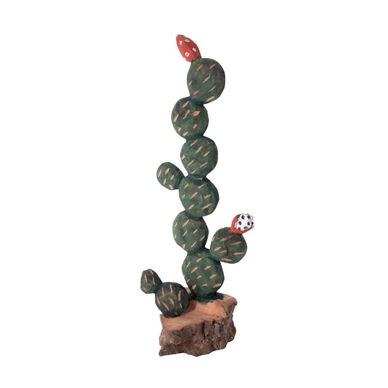 Escultura Cacto Talhado na Madeira 01