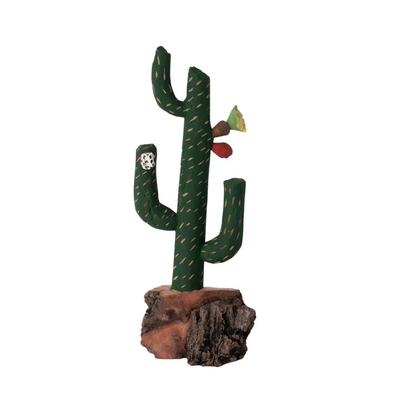 Escultura Cacto Talhado na Madeira 02