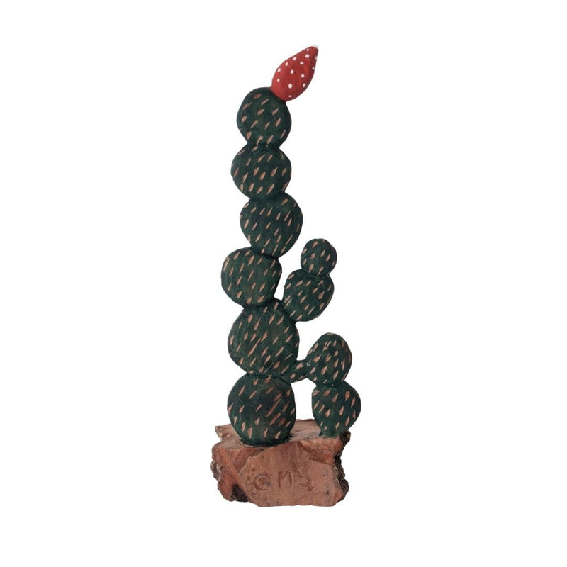 Escultura Cacto Talhado na Madeira 03