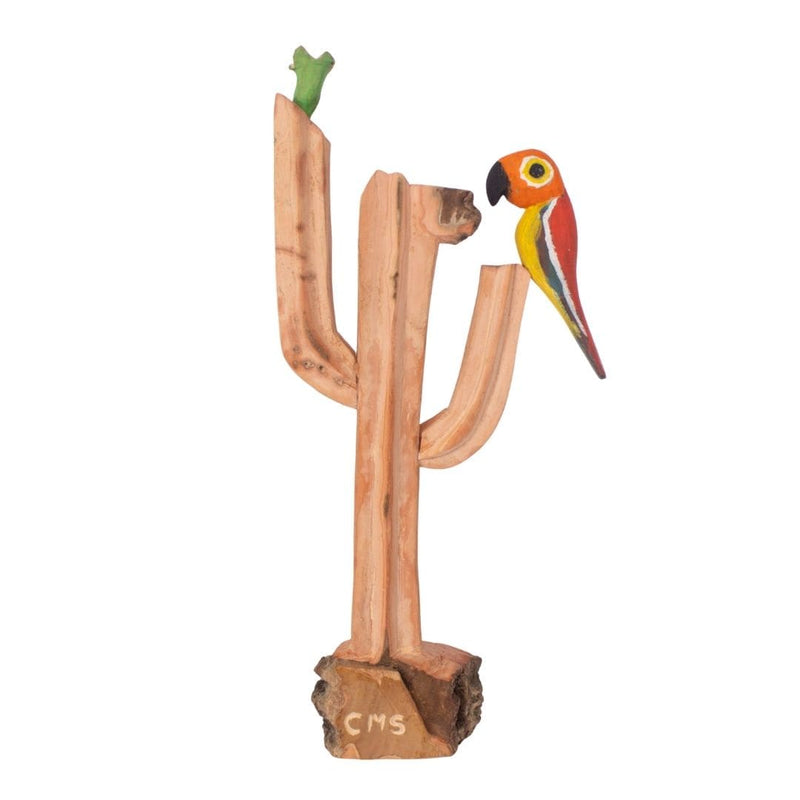 Escultura  Cacto Talhado na Madeira CMS