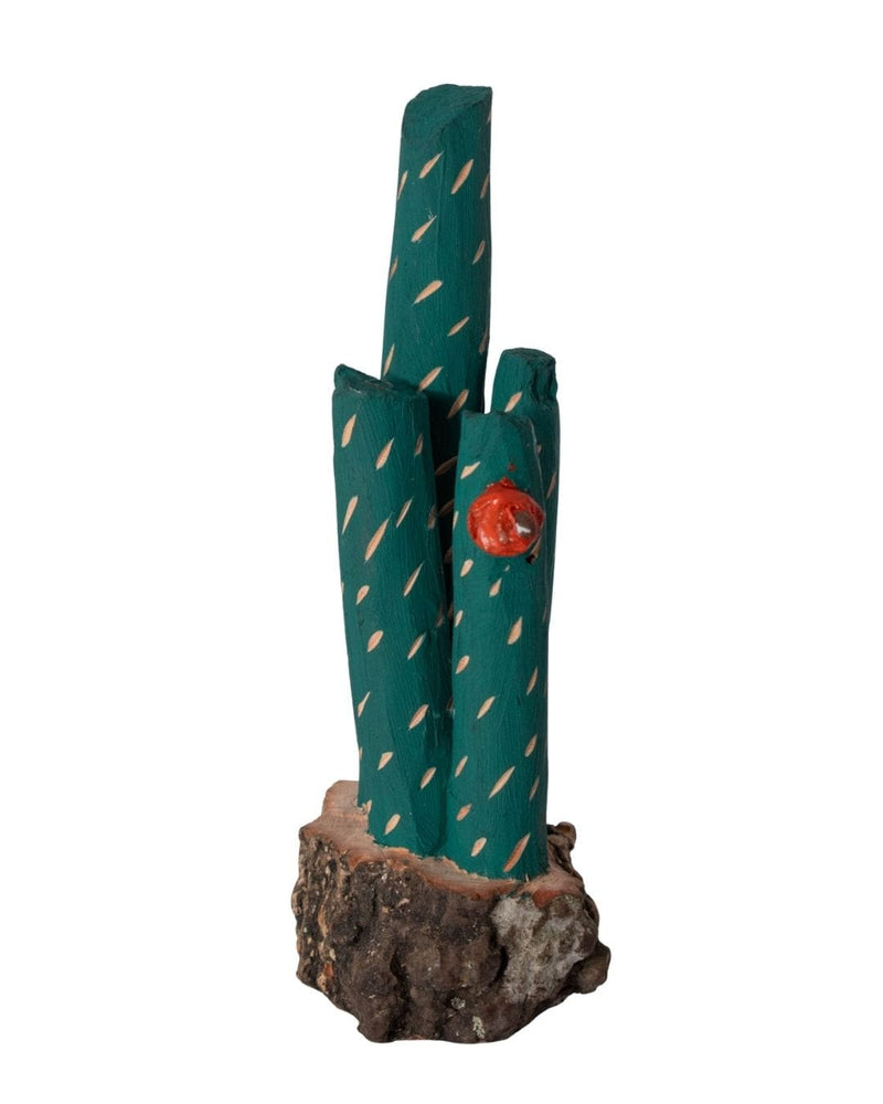 Escultura Cacto Talhado na Madeira CMS