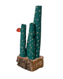 Escultura Cacto Talhado na Madeira CMS