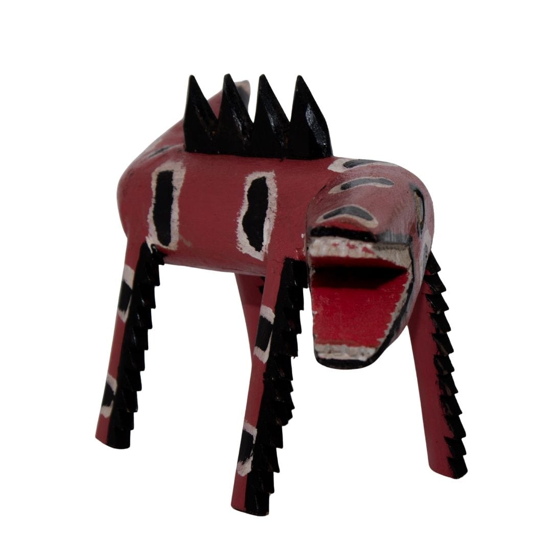 Escultura Calango em Madeira