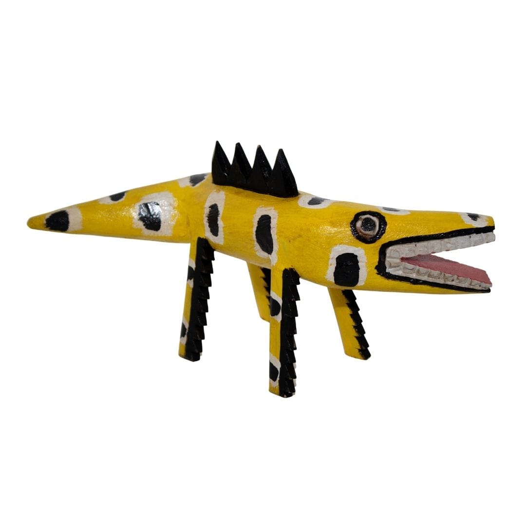 Escultura Calango em Madeira