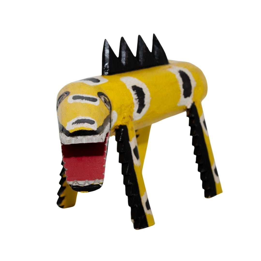 Escultura Calango em Madeira