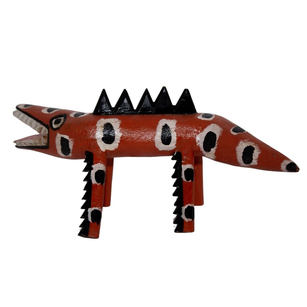 Escultura Calango em Madeira