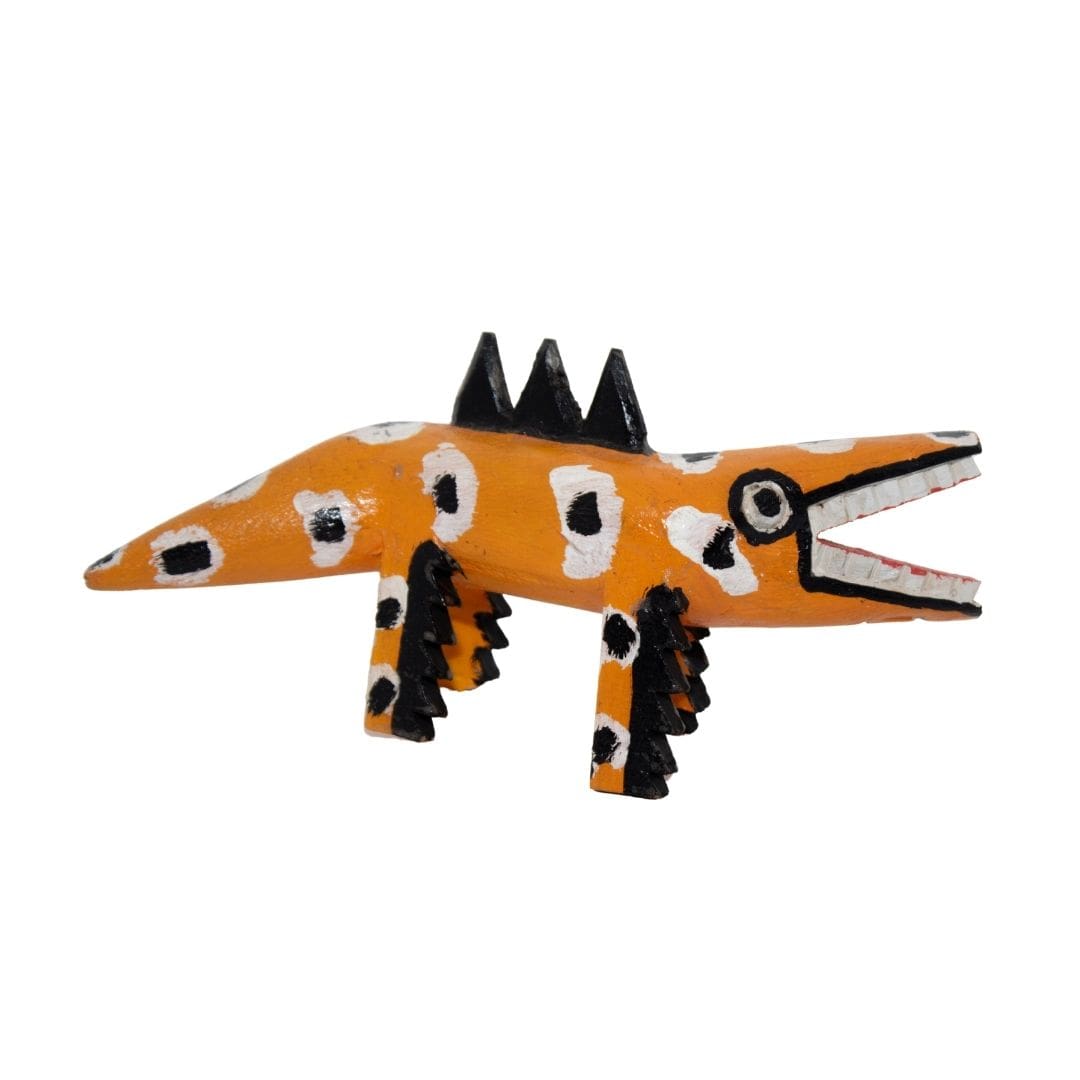 Escultura Calango em Madeira P