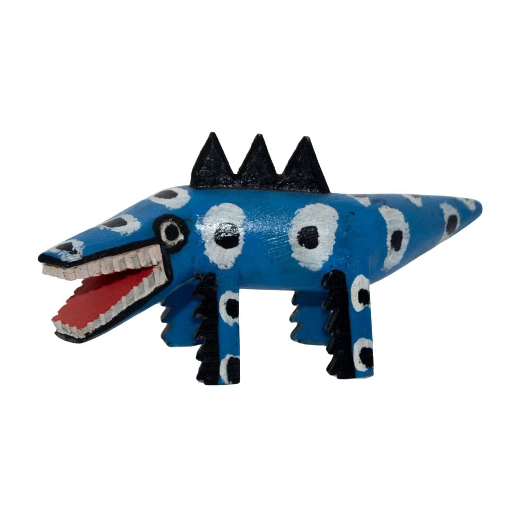 Escultura Calango em Madeira P