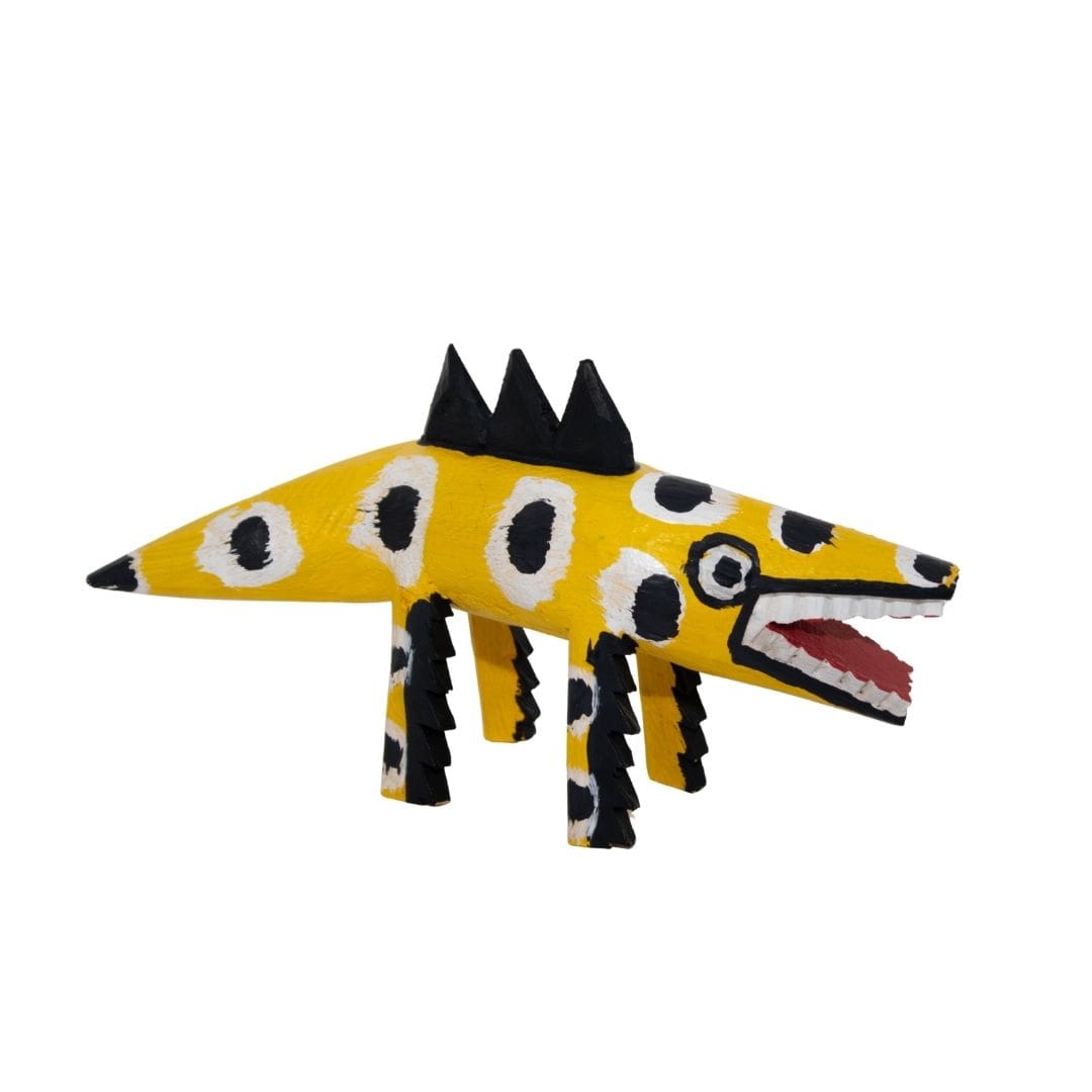 Escultura Calango em Madeira P