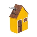 Escultura Casinha Madeira Amarela