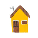 Escultura Casinha Madeira Amarela