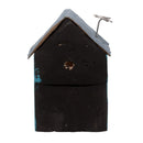 Escultura casinha madeira azul