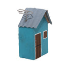 Escultura casinha madeira azul