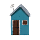 Escultura casinha madeira azul