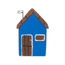 Escultura Casinha Madeira Azul