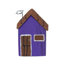 Escultura Casinha Madeira Azul Escuro