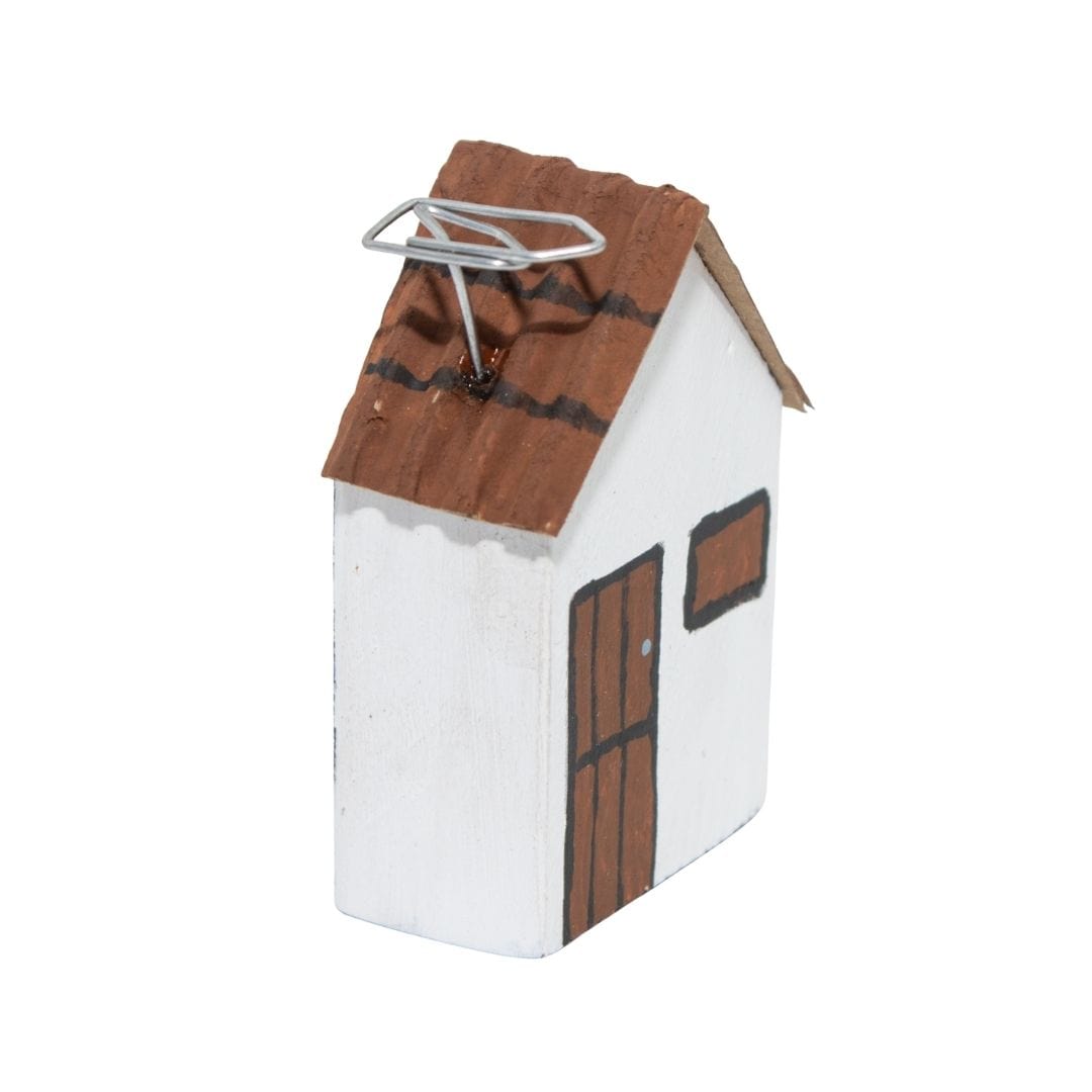 Escultura Casinha Madeira Branca