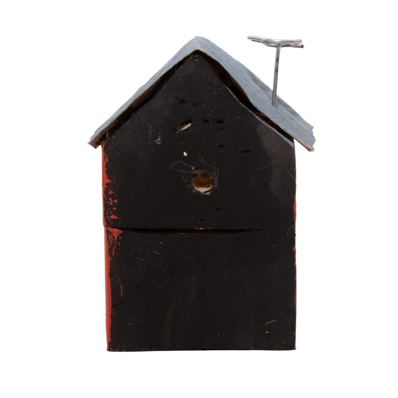 Escultura casinha madeira vermelha