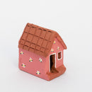 Escultura Casinha Rosa em Cerâmica