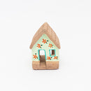 Escultura Casinha Verde Claro em Cerâmica