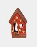 Escultura Casinha Vermelha em Cerâmica