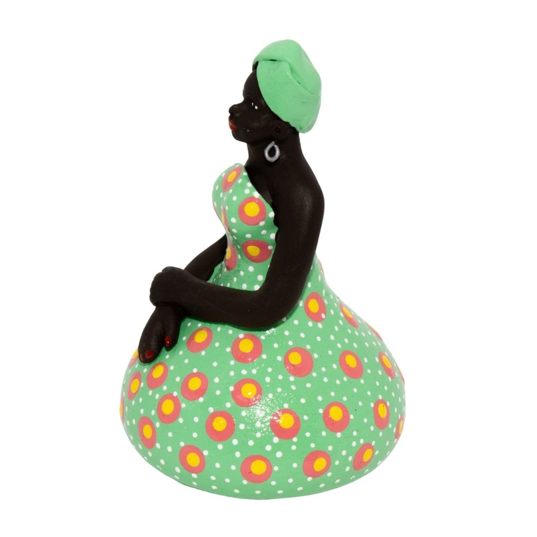 Escultura Dondoca baiana com vestido Verde