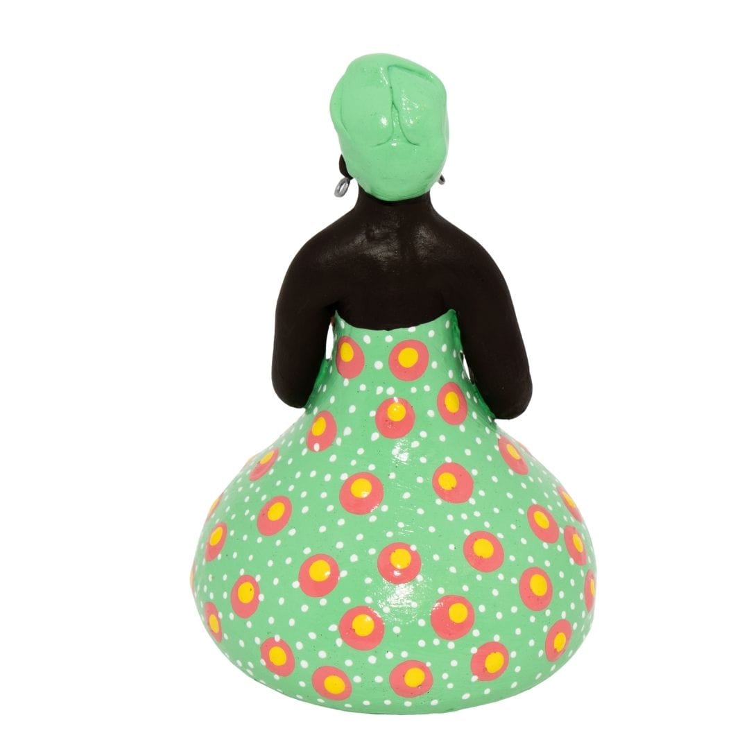 Escultura Dondoca baiana com vestido Verde