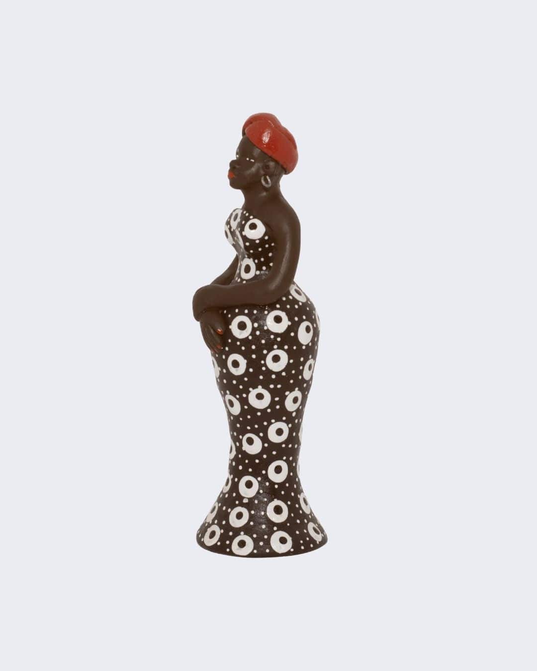 Escultura Dondoca fina em Cerâmica Preto
