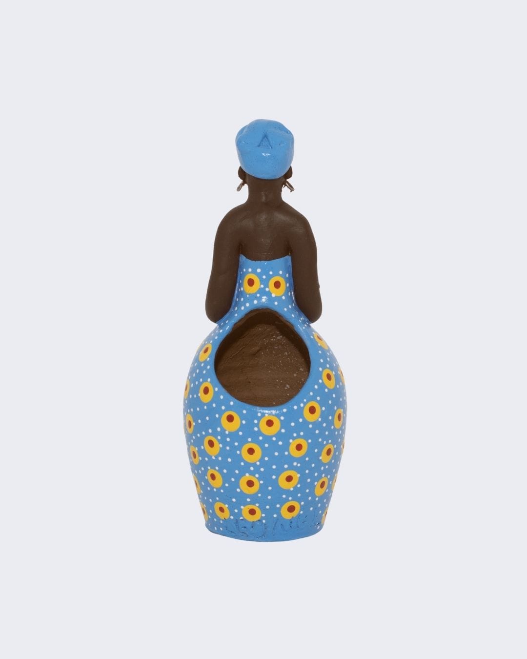 Escultura Dondoca tradicional Porta Lápis em Cerâmica Azul