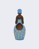 Escultura Dondoca tradicional Porta Lápis em Cerâmica Azul