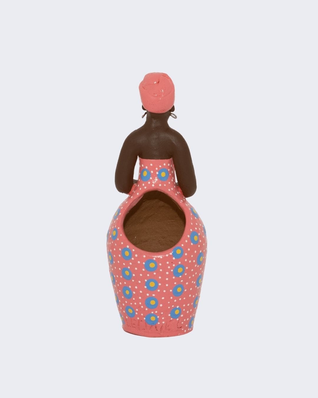 Escultura Dondoca tradicional porta Lápis em Cerâmica Rosa