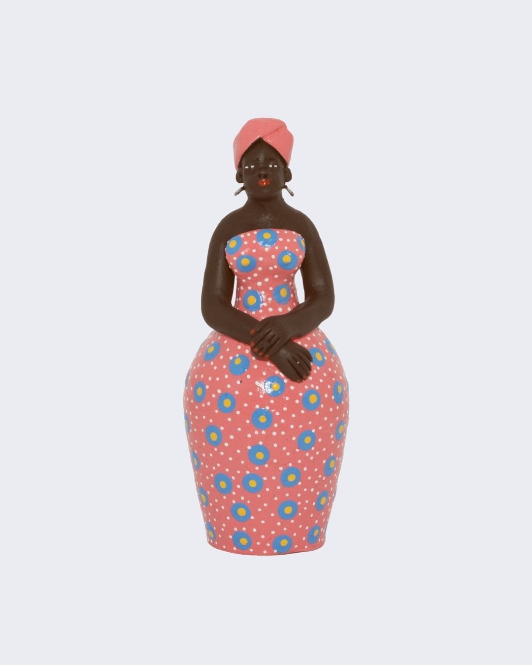 Escultura Dondoca tradicional porta Lápis em Cerâmica Rosa