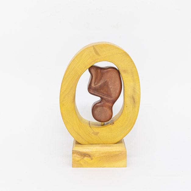 Escultura Embrião em Madeira PP 05